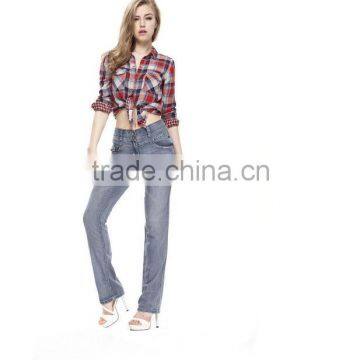 Best Selling Ladies European Style Straigt Hot Pants Women Jeans With Relaxed Fit/wide Leg Latest Design Denim Trousers photo-2