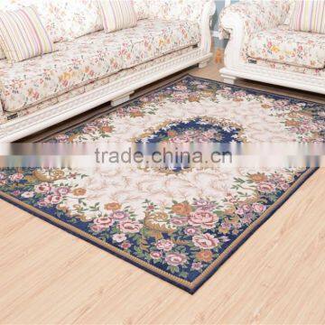 High Quality 100% Polyester Embroidered Handcraft Carpet_Qinyi