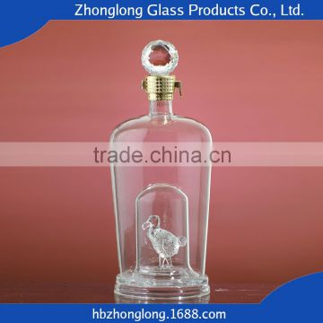 Alibaba Best Sellers Mouth Blown Brown Glass Wine Bottle