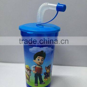 high quality funny plastic water bottle with straw