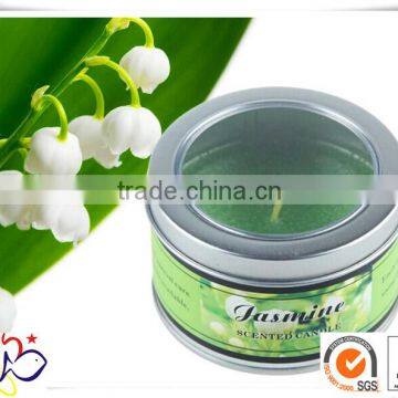 2014 new style wholesale Round candle tin box with acrylic window/metal cans