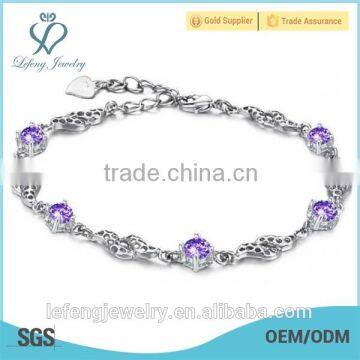 Unique jewelry wholesale price white gold plated diamond bracelet for women