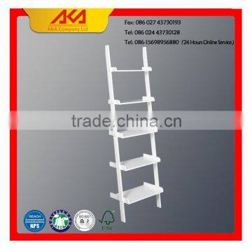 Modern style white ladder wooden shelf furniture designs for European