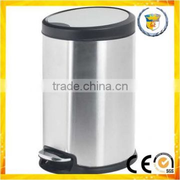 stainless steel trash bin plastic cover foot pedal garbage bin