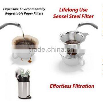 Latest Design 18/8 Stainless Steel Pour Over Cone Coffee Dripper photo-3