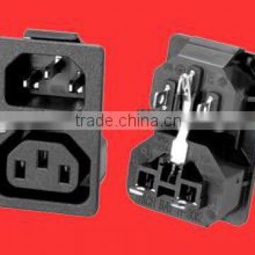 IEC C13 electrical plug and socket with switch