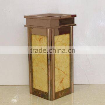 Square Hotel Marble Metal Dustbin photo-2