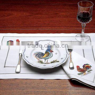 Hand embroidered linen placemat-design 80