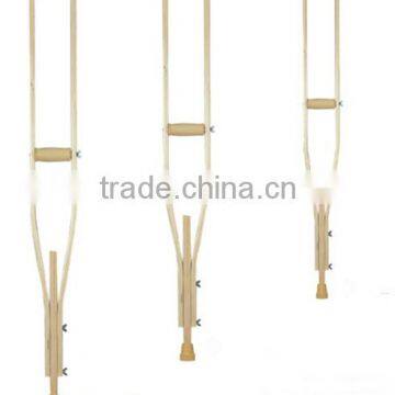 Quality Adjustable Wooden Underarm Crutches Rubber Feet