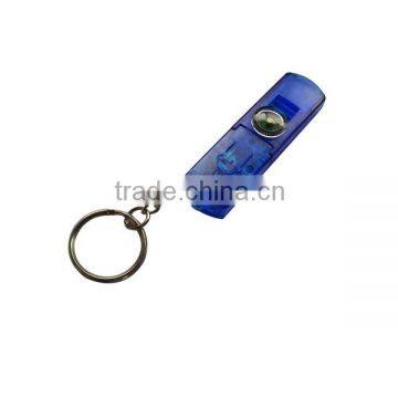 Plastic mini led keychain with whistle
