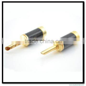 Audiocrast Carbon Series Sand Gold Plated Banana Plug with Carbon body Hi end