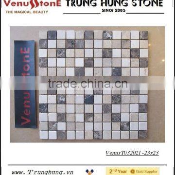 Crema Marfil Mix Light Emperador Tumbled Marble Mosaic Tiles photo-3