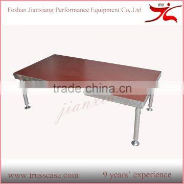 Outdoor aluminum portable stage with wooden platform