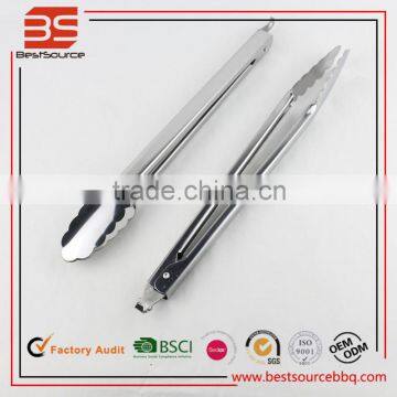 Wholesale Stainless Steel Food service Tongs with Sliding Rings 9"use of bread tong Barbecue BBQ Grilling Tongs