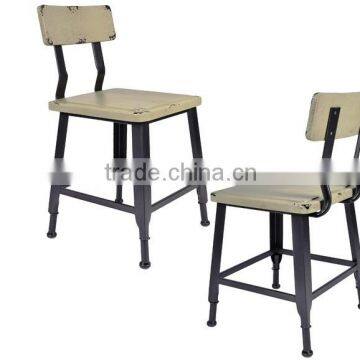 AKKS WOODEN SEAT AND BACK REST INDUSTRIAL DINING CHAIR SET