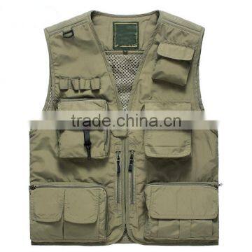 custom mens summer outdoor army green mesh safty vest