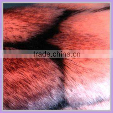 acrylic knitted jaquard fabric fake wolf fur tip print plush Alibaba China