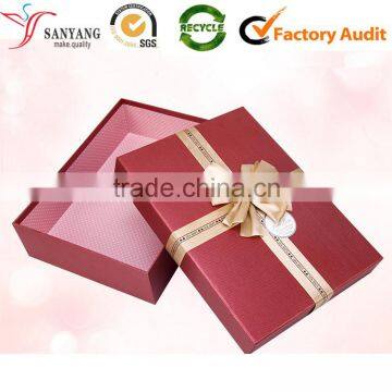 Professional quality paper gift box with bowknot for mid-autumn gift packaging box