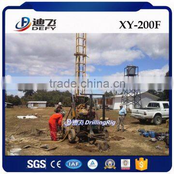 XY-200F trailer mounted borehole drilling machine, 200m Water well drill rig