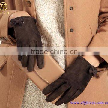 ZF4005 Fashion Lady pig grain leather gloves