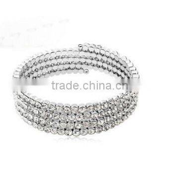 chunky clear rhinestone crystals 4 rows open tennis statement bracelet