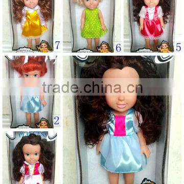 12 inch fashion vinyl doll toy with Gold, brown, black hair