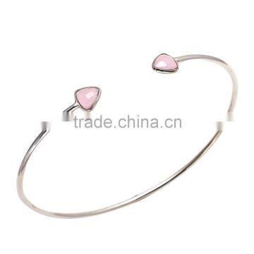 925 sterling silver pink Chalcedony Gemstone Bracelet