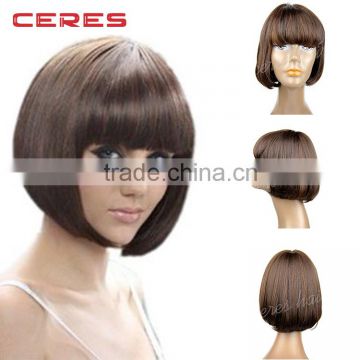 popular bob style synthetic hair xucahng ceres hair top beauty hot sale High quality Tangle free synthetic hair wigs with bangs