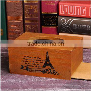 Wholesale popular Laser Cut Wood Craft Facial Tissue Box Made In China