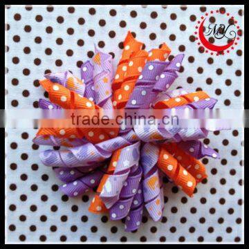 fashion beautiful wholesale purple and orange korker hair bows(approved by BV)