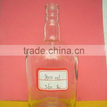 800ml clear wine bottle, glass spirits bottle