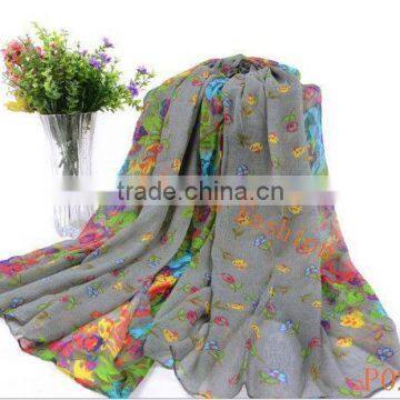 wholesale spring floral shawl scarf women fashion sacrf flower shawl wrap scarf