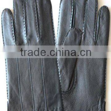 italian men stylish black hand sewing leather gloves