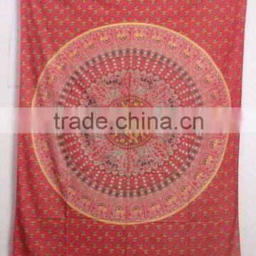 RT-626 Indian Decorative Mandala Printed Tapestry Wall Throws Indian decor Art Sanganeri Screen Print Bedspread Jaipur