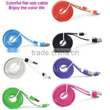 2m V8 usb charging cable flat micro usb cable for android mobile phone