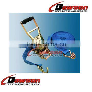 cargo lashing belt ratchet strap with double hook