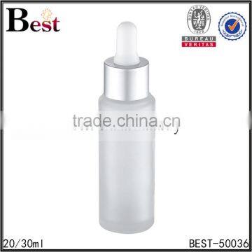 high quality 20ml 30ml cosmetic lotion dropper bottle, glass essential oil bottle for liquor