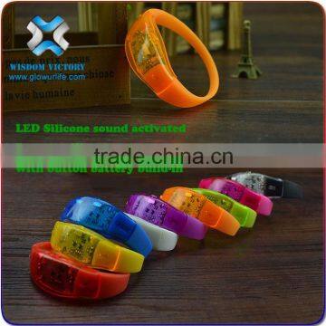 2016 Custom Sound Activated LED Festival Silicone Bracelet, Colorful Light Party Up Party Festival Silicone Bracelet