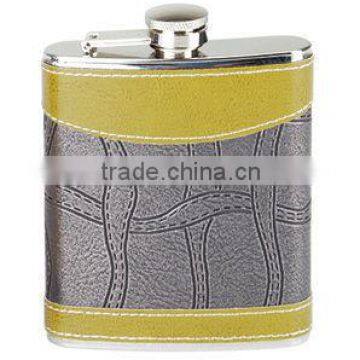 Hot sales Hip flask with PU wrapped