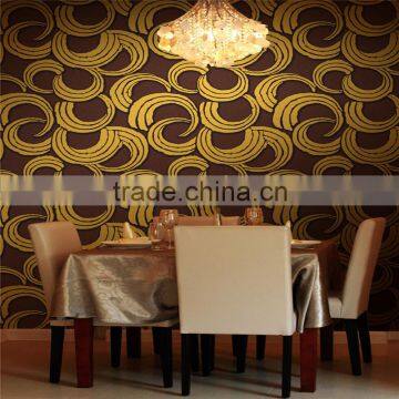 Gleaming Metallic Wallpaper in Gold Foil Purples Manufacture Foshan Guangdong ,China photo-2