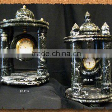 Black Zebra Victoria Clock Marble