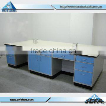 School Electronical Laboratory Work Bench With Drawers Steel Work Table Experimental Work Desk