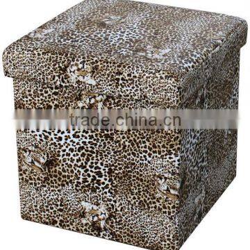 Cool! Leopard Printing PVC fashionable Folding Storage Stool