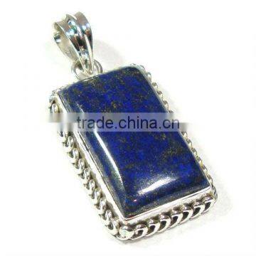 Lapis gemstone pendant 925 sterling silver jewelry