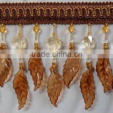 Leaf-like Curtain Beaded Tassel Fringe , Lace , Trims for Curtain Decor