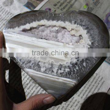 Natural Agate Geode Heart photo-4