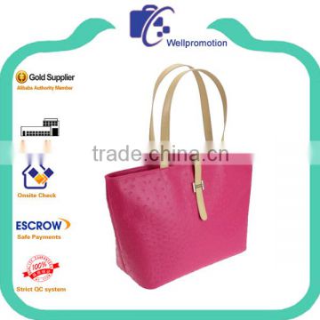 Wellpromotion fashion ostriche pu tote bag for sales promotion