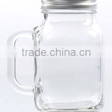 22oz Clear Glass Mason jar With Handle