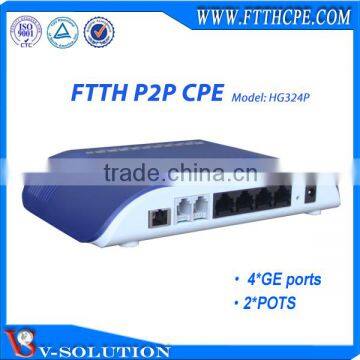 4GE+2POTS Voice of IP Device P2P CPE with VoIP Solution