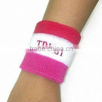 cheap own your logo cotton wristband